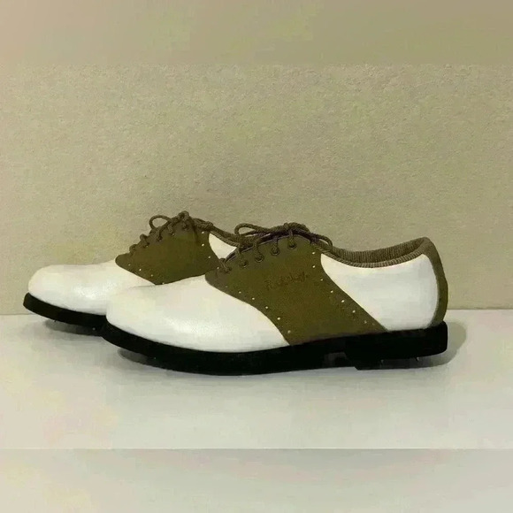 FootJoy Golf Shoes Womens 10M Cleats Green Joy Vintage Retro Golfing Classic - Picture 1 of 10